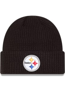 New Era Pittsburgh Steelers Black Waffle Cuff Mens Knit Hat