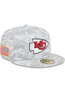 New Era Kansas City Chiefs Mens Grey 2025 Salute to Service Fan Pack 59FIFTY Fitted Hat