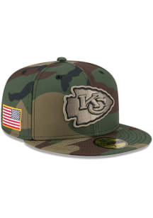 New Era Kansas City Chiefs Mens Green 2025 Salute to Service Camo Tonal Fan Pack 59FIFTY Fitted Ha..