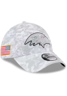 New Era Baltimore Ravens Mens Grey 2025 Salute to Service Camo Fan Pack 39THIRTY Flex Hat