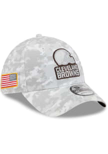 New Era Cleveland Browns Mens Grey 2025 Salute to Service Camo Fan Pack 39THIRTY Flex Hat