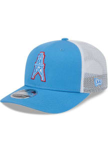 New Era Houston Oilers Stretch Snap Cotton Trucker 9SEVENTY Adjustable Hat - Light Blue