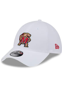 New Era Maryland Terrapins Mens White Evergreen 39THIRTY Flex Hat