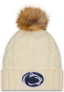 New Era Penn State Nittany Lions White Fur Cuff Pom Youth Knit Hat