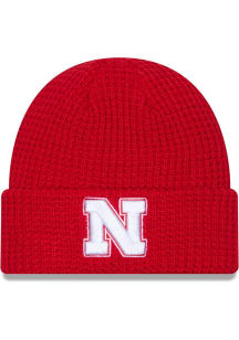 New Era Nebraska Cornhuskers Jr Waffle Cuff Baby Knit Hat - Red