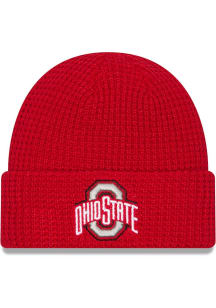 New Era Ohio State Buckeyes Jr Waffle Cuff Baby Knit Hat - Red