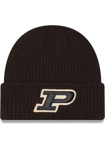 New Era Purdue Boilermakers Jr Waffle Cuff Baby Knit Hat - Black