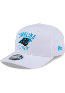 New Era Carolina Panthers Team Wordmark & Logo Stretch 9SEVENTY Adjustable Hat - White