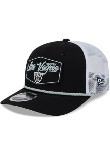 New Era Las Vegas Raiders 9SEVENTY Stretch Snap Cotton Trucker Patch Adjustable Hat - Black