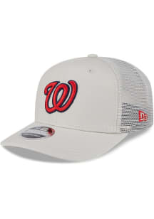 New Era Washington Nationals Canvas 9SEVENTY Trucker Adjustable Hat - White