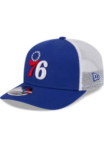 New Era Philadelphia 76ers 9SEVENTY Stretch Snap Cotton Trucker Adjustable Hat - Blue