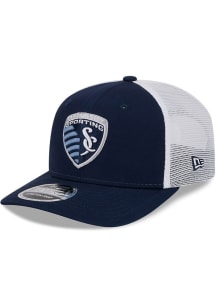 New Era Sporting Kansas City 9SEVENTY Stretch Snap Cotton Trucker Adjustable Hat - Navy Blue