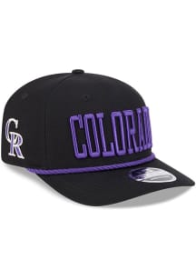 New Era Colorado Rockies Cotton Wordmark Stretch 9SEVENTY Adjustable Hat - Black