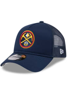 New Era Denver Nuggets 9FORTY A-Frame Foam Trucker Adjustable Hat - Navy Blue