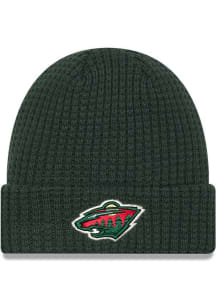 New Era Minnesota Wild Green Waffle Cuff Mens Knit Hat