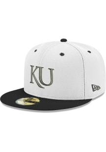 New Era Kansas Jayhawks Mens White White 2T 59FIFTY Fitted Hat