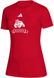 Adidas Fresno State Bulldogs Womens Red Heat Seal Creator Short Sleeve T-Shirt