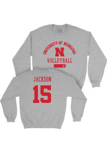 Andi Jackson Nebraska Cornhuskers Mens Grey NIL Varsity Player Crew