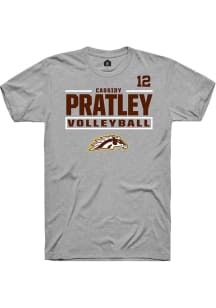 Cassidy Pratley Western Michigan Broncos Grey NIL Stacked Box Short Sleeve Player T Shirt