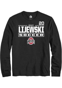 Riley Lijewski Ohio State Buckeyes Black NIL Stacked Box Long Sleeve Player T Shirt