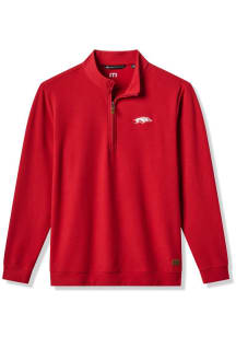 Travis Mathew Arkansas Razorbacks Mens Cardinal Home Game Long Sleeve Qtr Zip Pullover