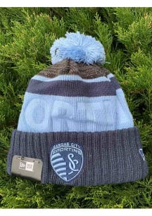 New Era Sporting Kansas City Navy Blue Tonal Bossed Cuff Knit Mens Knit Hat