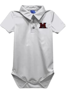 Vive La Fete Miami RedHawks Baby White Team Short Sleeve One Piece Polo