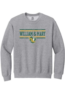 Summit Sportswear William & Mary Tribe Mens Grey BARS Long Sleeve Crew Sweatshirt