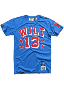 Wilt Chamberlain Kansas Jayhawks Blue Basketball Short Sleeve Fashion Player T Shirt