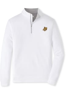 Peter Millar Rowan University Mens White Perth Long Sleeve Qtr Zip Pullover