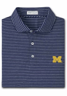 Peter Millar Michigan Wolverines Mens Navy Blue Gilman Short Sleeve Fashion Polo