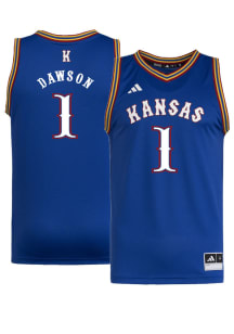 Jayden  Dawson  Adidas Kansas Jayhawks Blue NIL Name And Number Jersey