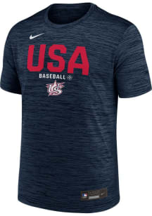 Nike USA Navy Blue Authentic Collection Velocity World Baseball Classic Short Sleeve T Shirt