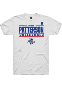 Lauren Patterson Tulsa Golden Hurricane White NIL Stacked Box Short Sleeve Player T Shirt