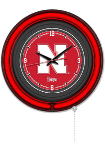 Nebraska Cornhuskers Double Neon Wall Clock