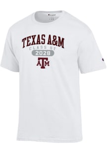 Champion Texas A&M Aggies White Class of 2028 Jersey Short Sleeve T Shirt