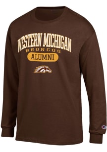 Champion Western Michigan Broncos Brown Pill Alumni Jersey Long Sleeve T Shirt