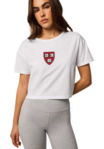Greyson Harvard Crimson Womens White Sloan Short Sleeve T-Shirt