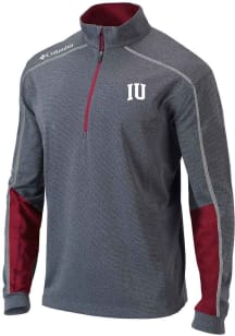 Columbia Indiana Hoosiers Mens Red Heat Seal Omni Wick Shotgun 2.0 Long Sleeve Qtr Zip Pullover