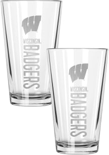 Wisconsin Badgers Pinnacle 2 Pack 16oz Pint Glass - Clear