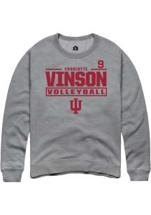 Charlotte Vinson Indiana Hoosiers Mens Graphite NIL Stacked Box Player Crew