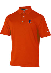Columbia Illinois Fighting Illini Mens Orange Sand Tee Short Sleeve Polo