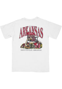 B-Unlimited Arkansas Razorbacks White Lawn Sports Pocket Short Sleeve T Shirt