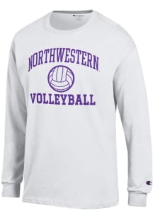 Champion Northwestern Wildcats White Volleyball Icon Jersey Long Sleeve T Shirt