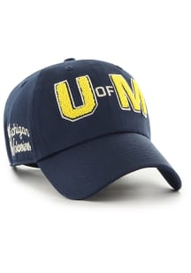 47 Michigan Wolverines Navy Blue Zoey Clean Up Womens Adjustable Hat
