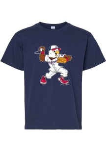 Screech  Soft As A Grape Washington Nationals Youth Navy Blue Mascot Pitching Short Sleeve T-Shirt