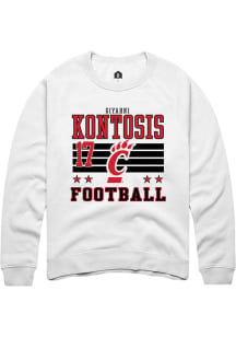 Giyahni Kontosis Cincinnati Bearcats Mens White Football NIL Striped Player Crew