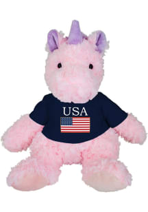 Americana Unicorn USA Flag Tee Plush - Pink