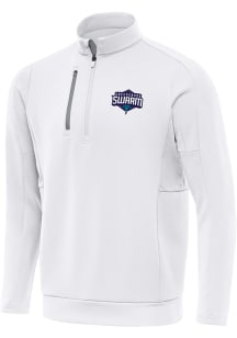 Antigua Greensboro Swarm Mens White Generation Long Sleeve Qtr Zip Pullover