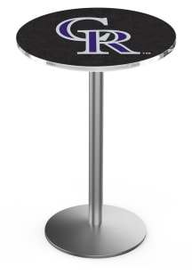Colorado Rockies Stainless Round Base Pub Table